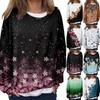 Женская повседневная модная винтажная печатная толстовка с длинным рукавом и круглым вырезом, многослойный пуловер