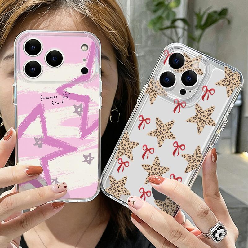 Креативный чехол со звездным принтом для iPhone 17 Pro Max iPhone 16 15 14 13 Pro Max 11 16e 17e Прозрачный силиконовый ТПУ Ударопрочный Мягкий чехол