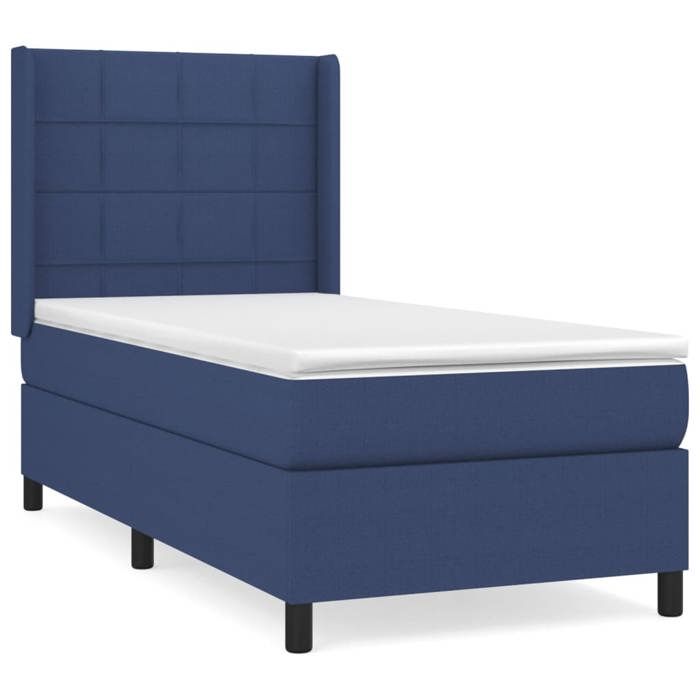 Maison Exclusive - Sommier à lattes de lit avec matelas Bleu 90x200 cm Tissu