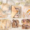 130Pcs Vintage Literary Style Scrapbook Material Pack Retro Journal DIY Craft Paper Sticker Set for Diary Album Supplies