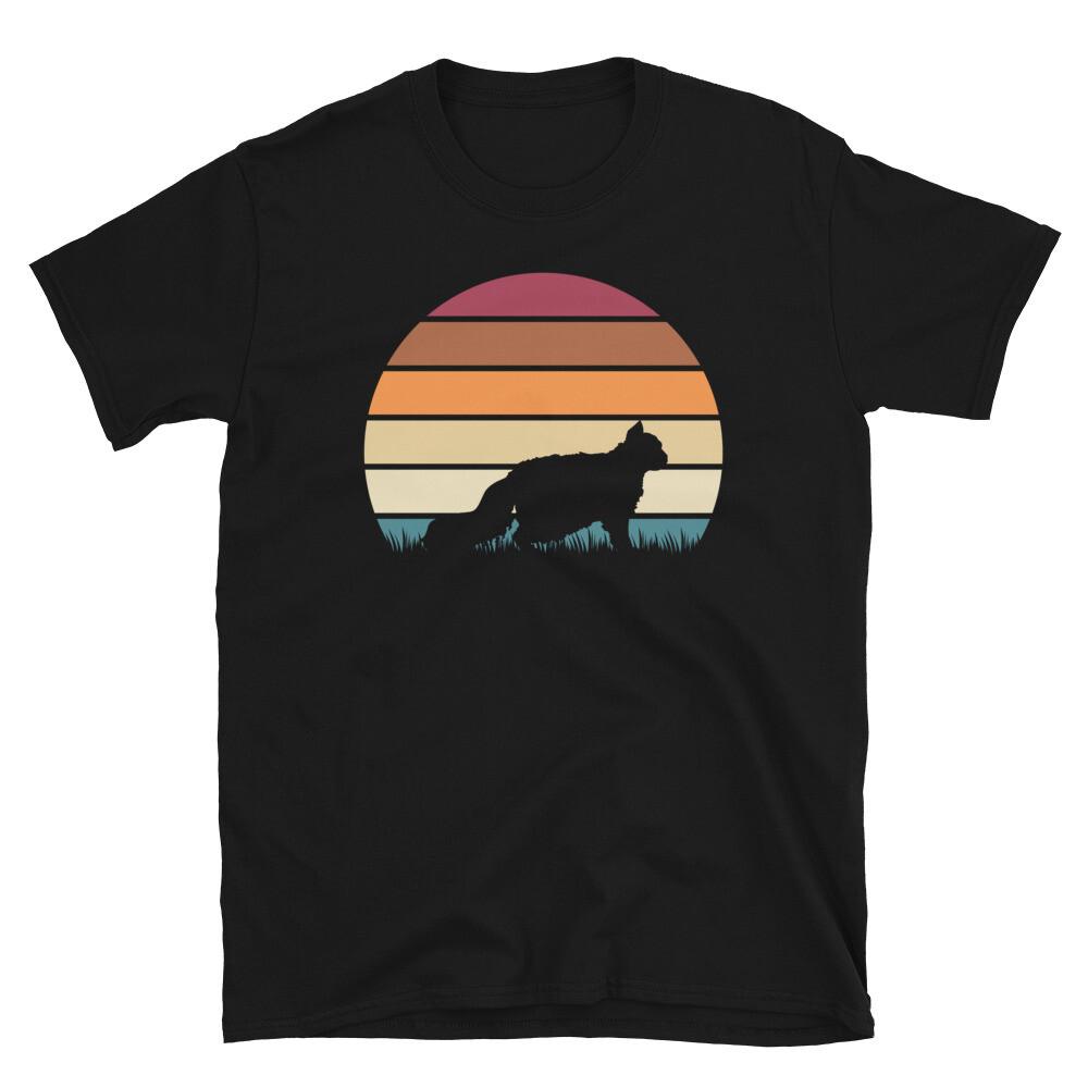 Retro Sunset Kitten Feline Pet Oregon Rex Cat Short-Sleeve Unisex T-Shirt