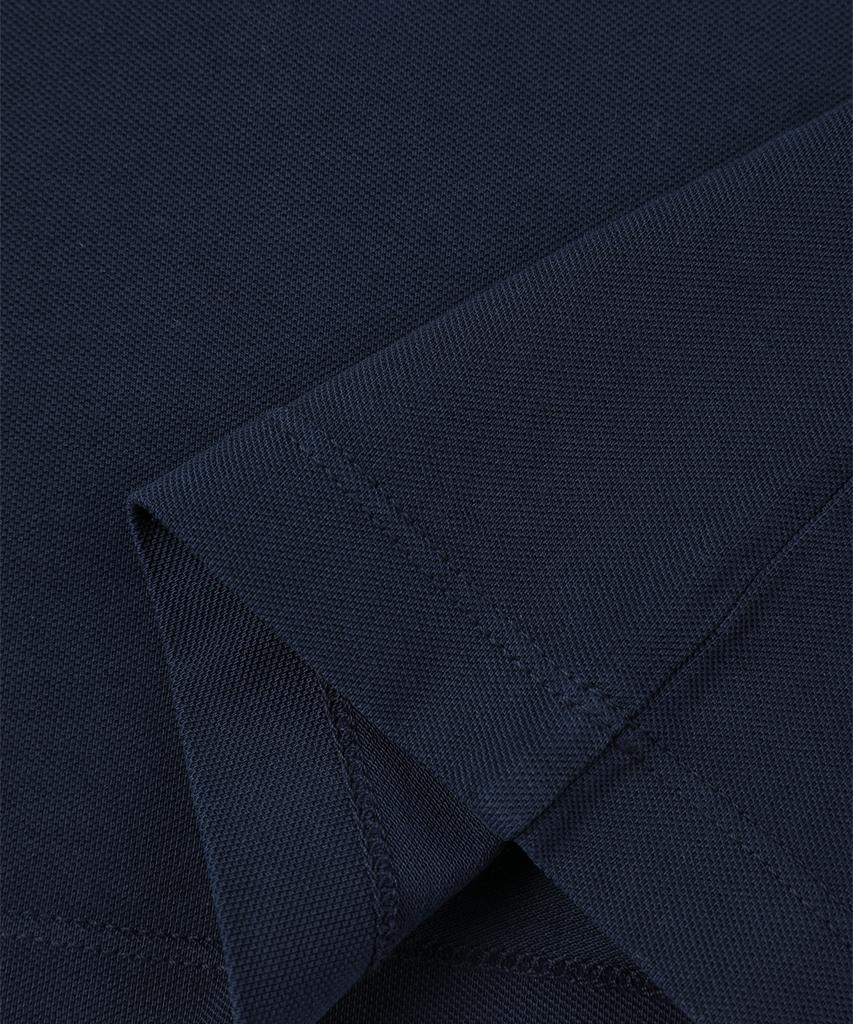 PANICALE Shoulder Patch Round Cotton T-Shirt [Navy]