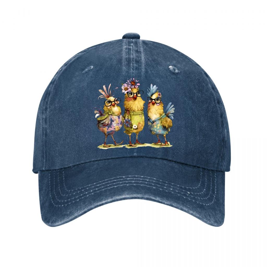 Watercolor Dressed Chicken Home Decor Washed Baseball Cap Outdoor For Womens Unisex FeUnisex