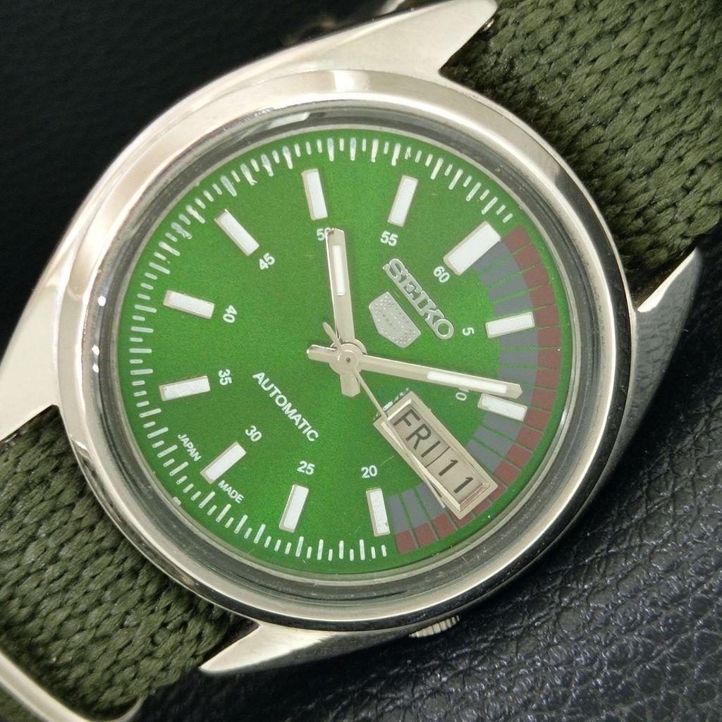 ВИНТАЖНЫЕ АВТОМАТИЧЕСКИЕ ЧАСЫ SEIKO 5 7009A ЯПОНИЯ МУЖСКИЕ ЗЕЛЕНЫЙ ЦВЕТ ЦИФЕРБЛАТ a708732-1
