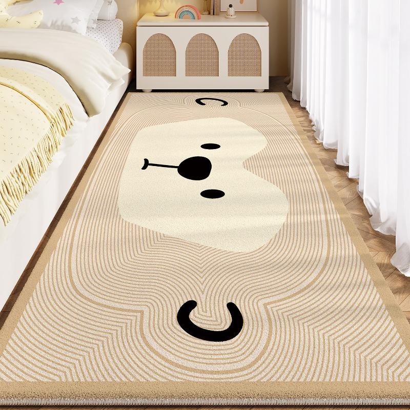 Cartoon Style Bedroom Decor Line Carpet Thicken Plush Carpets for Living Room Fluffy Soft Bedside Floor Mat Washable Lounge Rug