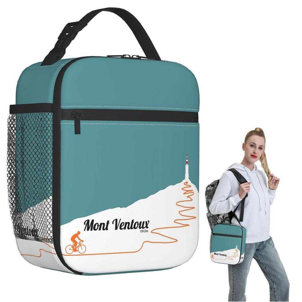 Mont Ventoux Cycling Artwork Insulated Lunch Bag for Women Children Portable Food Boxes Thermal Lunch Box Tote