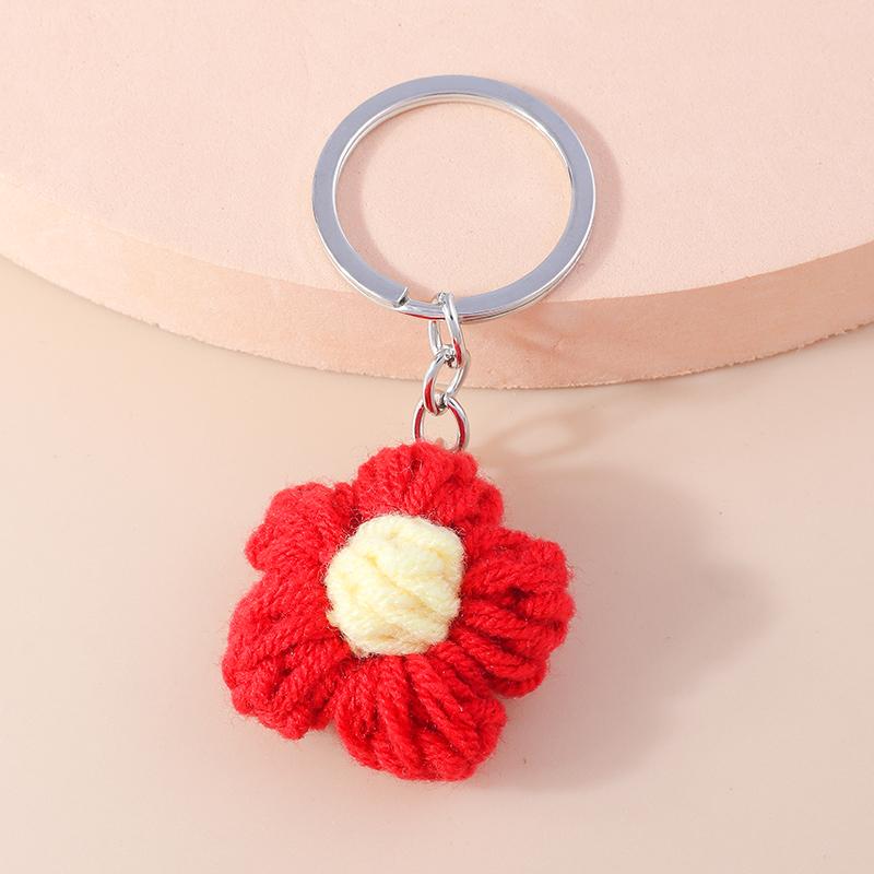Cute Handmade Knitted Animal Keychain Crocheted Frog Keyring Pendant Key Holder for Women Girls Handbag Charms DIY Jewelry Gifts