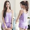 2-Piece Pajama Set for Women Comfortable Simple Cami Sleepwear with Loose Shorts, Baggy Homewear Set