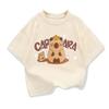 Capybara Pattern Girl T-Shirt Short Sleeve Girls' Summer Clothes Boys Girls Tops Tees Children's T-Shirt Fashion Girl Clothing