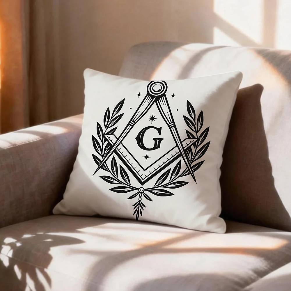 COOL FFreemasonry Symbol Pillow Case Pattern Printed Pillowcase For Living Room Sofa Cushion Cover