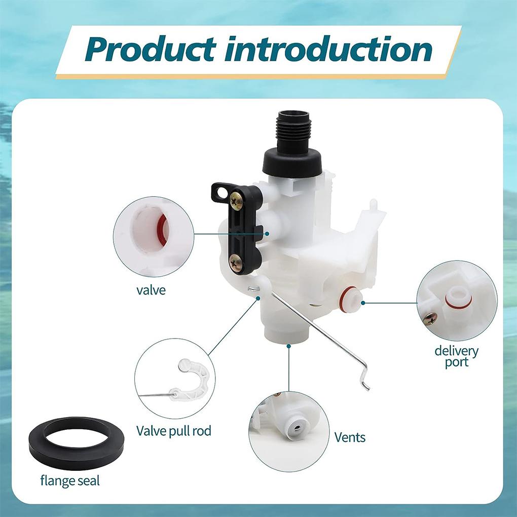 Прочный клапан для туалета автофургона из АБС-пластика - долговечный и надежный, устойчивый к утечкам, простой в установке, белый