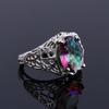 Genuine Rainbow Fire Mystic Topaz Ring Silver Plating Ring Fine Jewelry Gift for Women Lady Girls Wholesale