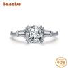 Tancise Classic 925 Sterling Silver Zircon Ring Ladies Jewelry Wedding Promise Party Gift