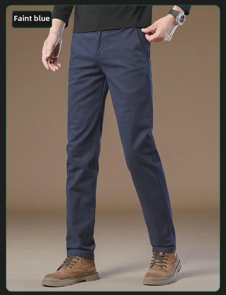 2025 Мужские повседневные брюки Slim Fit из чистого хлопка – удобная, деловая одежда для весны и осени