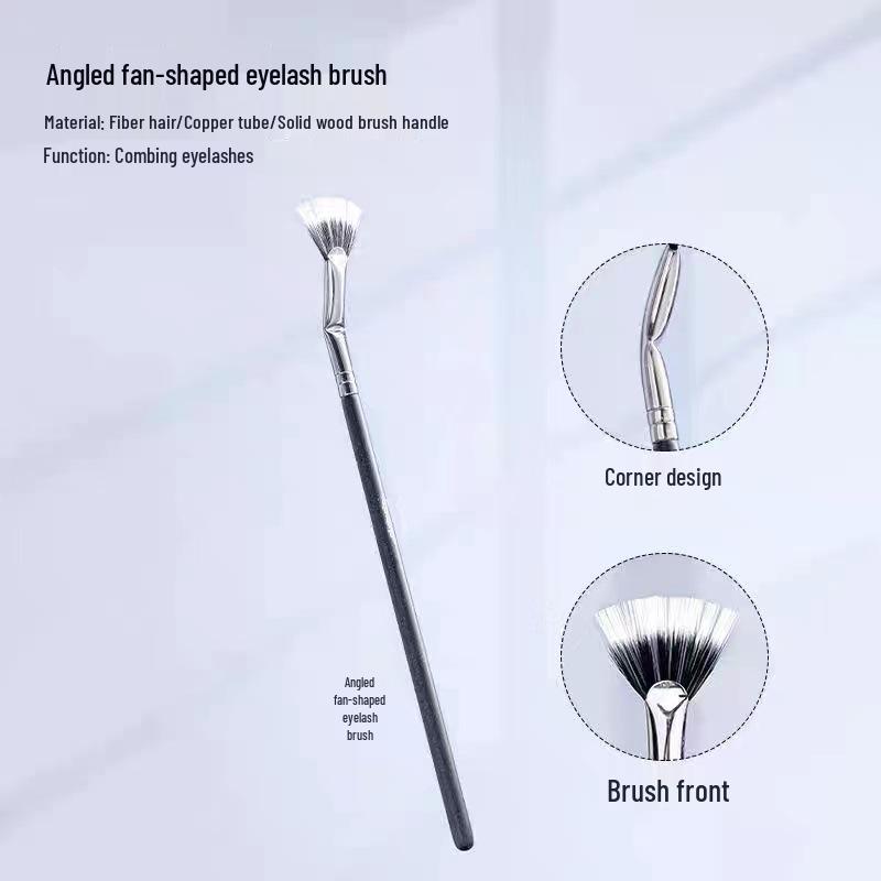 Cangzhou Angled Eyelash & Eyebrow Brush Set: Includes Fan-shaped Flat Head Brush, Small Comb, and Double-Layer Eyelash Brush.
