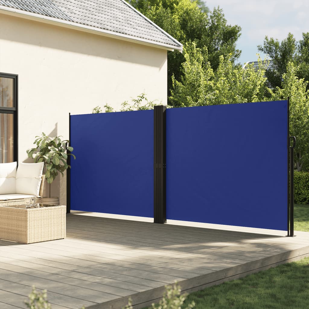Retractable Side Awning Blue 180 x 600 cm