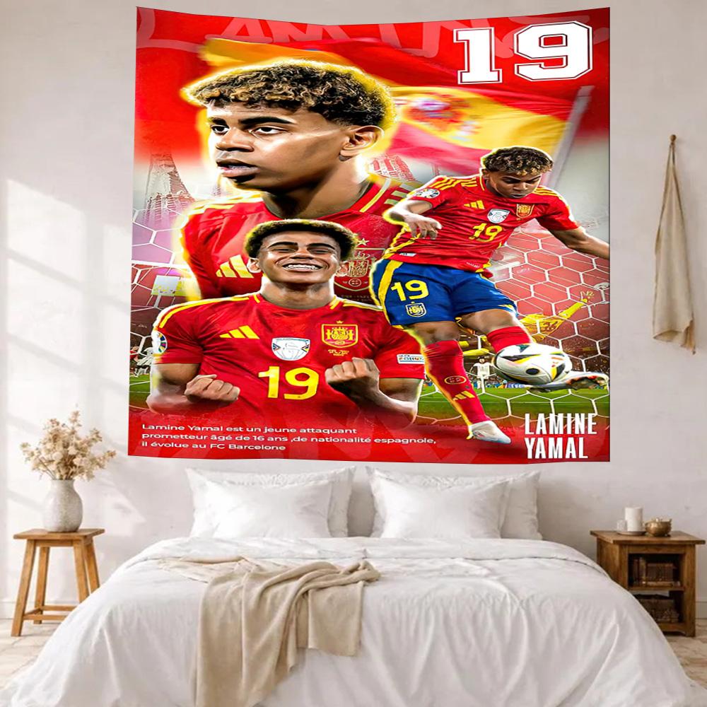 Lamine Yamal Theme Wall Decor Tapestry Art For Pet Memorial Birthdaywedding Party Backdrop Family Gift