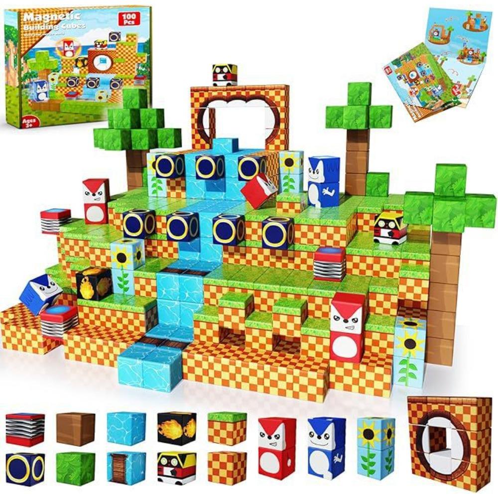 Magnetic Square Building Block Puzzle 3D Build Animal Home Toy