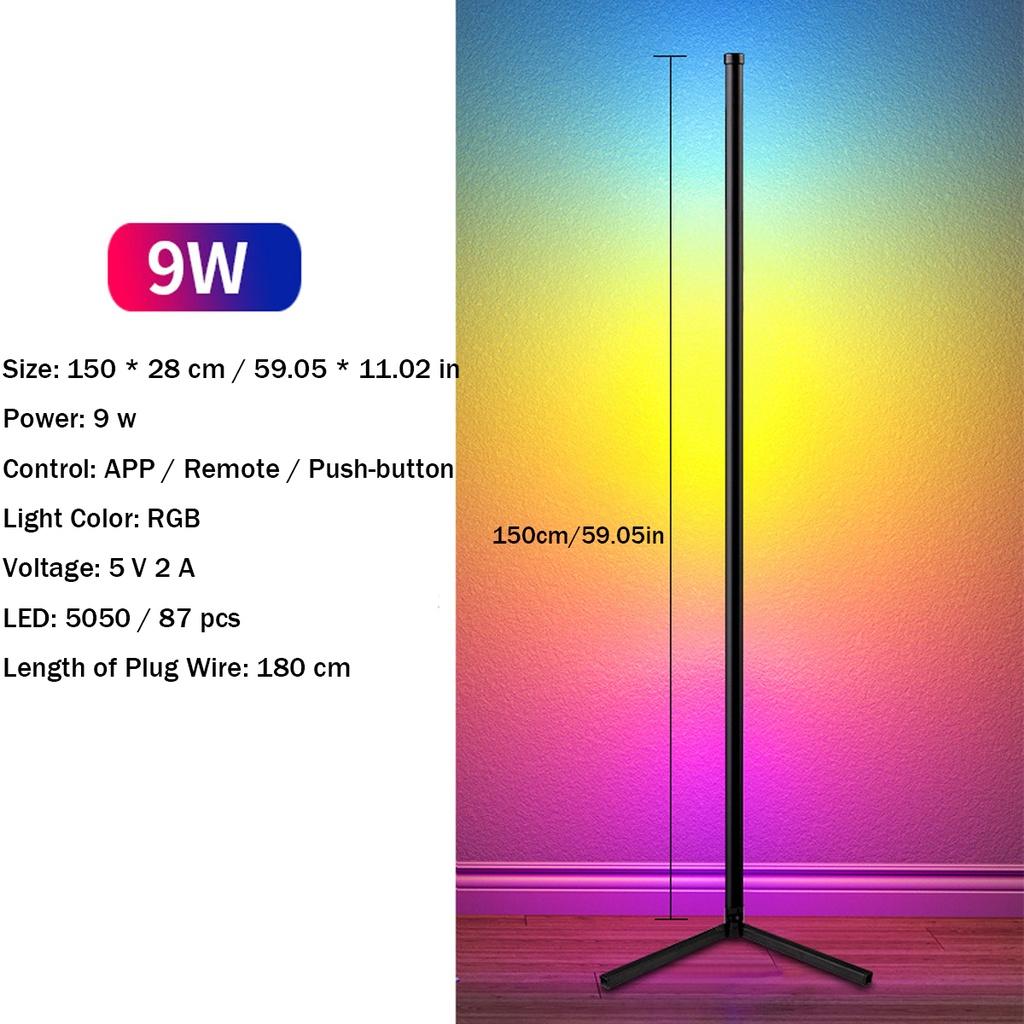 150 СМ Современный RGB Светодиодный Торшер Крытый Угловой Торшер Украшение Дома Живой Рим Художественный Декор Атмосферное Постоянное Освещение Стенда