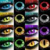 2 шт. Косплей Цветные контактные линзы для глаз Зеленые линзы для глаз Красота Макияж Зрачки на Хэллоуин