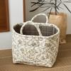 Foldable Fabric Storage Basket With Floral Print Large Capacity Laundry Hamper Bedroom Dorm