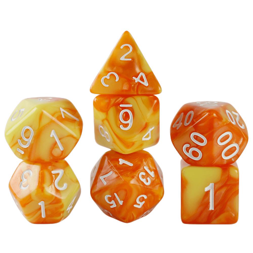Набор многогранных игральных костей Dragon Game Magic Gathering Game Dice 7 шт. Набор игральных костей для смешивания цветов DND Dice Настольная игра Аксессуары
