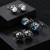 Stainless Steel Round Zircon Stud Earrings Hypoallergenic Metal Small Earrings for Men Stylish Hip Hop Jewelry Gift