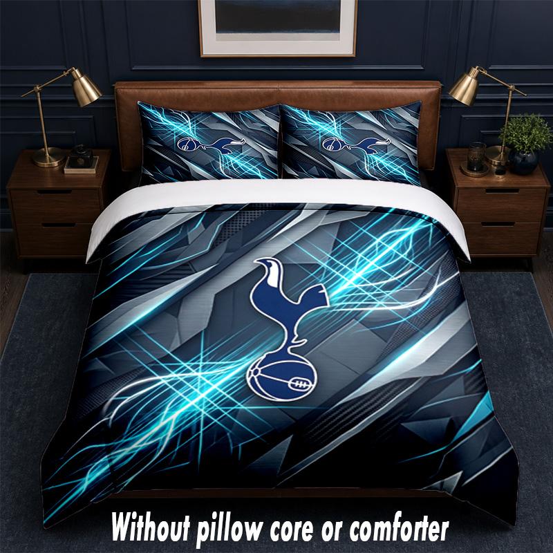 Tottenham Hotspur Design Bed Bedding Set 1 Duvet Cover + 2 Pillowcases Soft Breathable Household Bed Linens