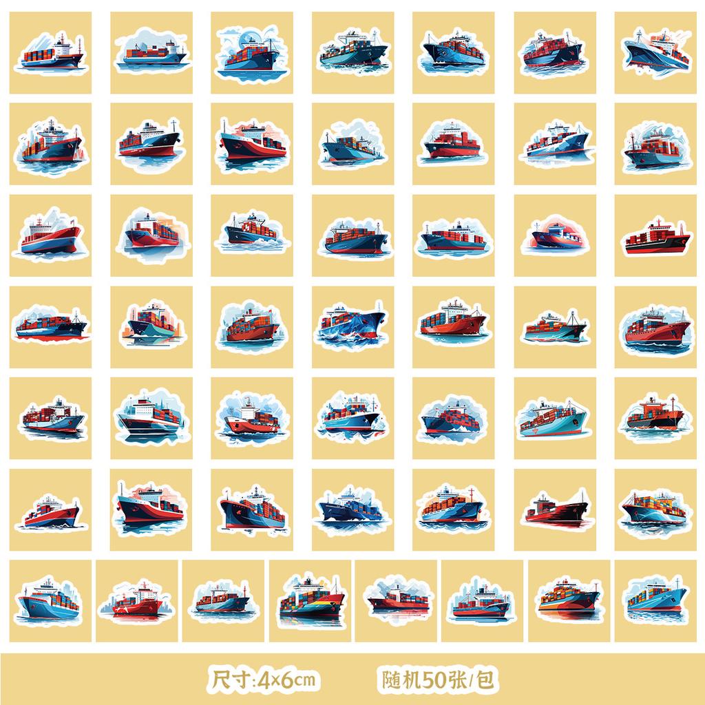 50/100 Transportation Stickers Mobile Phone Water Cup Waterproof Decorative Stickers Children DIY Hand Account Stickers