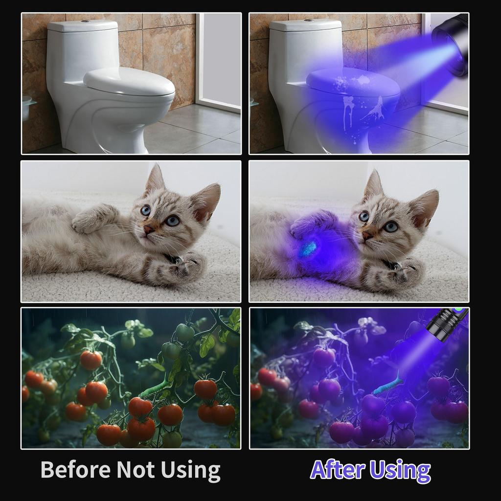 Мощный УФ Черный USB 365 нм Мини Черный Портативный Ручной УФ Фонарик с Регулируемым Светодиодным Ультрафиолетовым Светом для Смолы и Обнаружения Мочи Домашних Животных