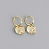 Earrings Accessories Round Disc S925 Sterling Silver Ear Buckle Earrings Women