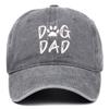 Мужская кепка-панама из чистого хлопка с эффектом потертости и вышивкой "DOGDADDOGMOM" - Бейсболка с широкими полями