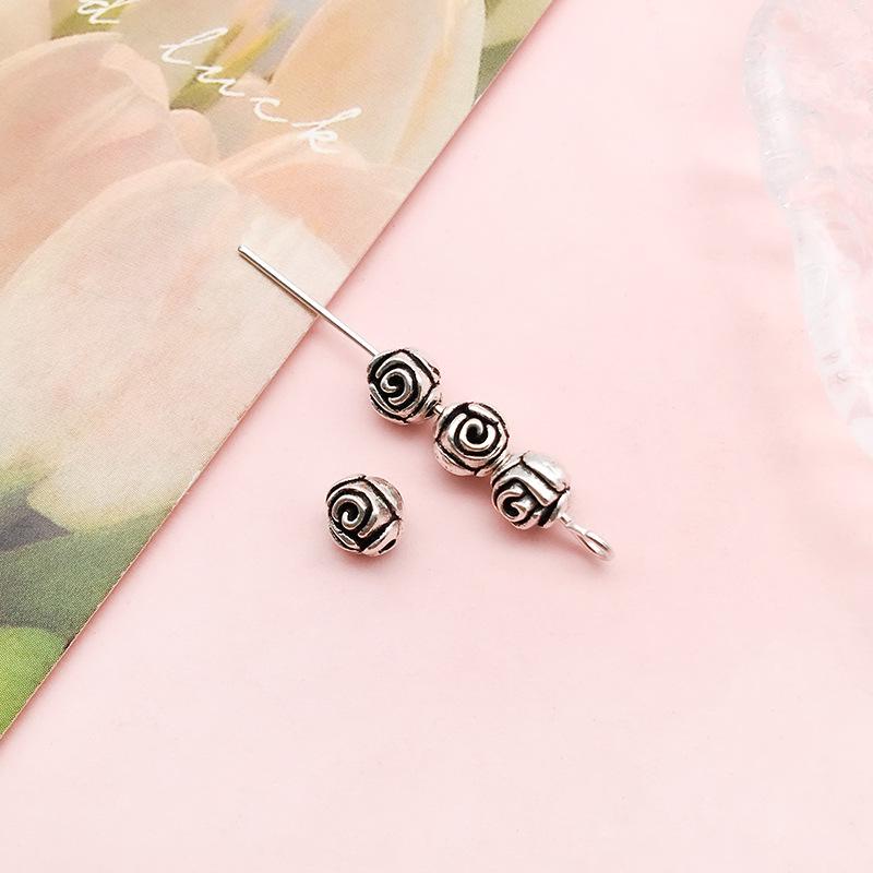 Антикварные серебряные бусины-разделители в форме цветов и звезд для самодельных украшений