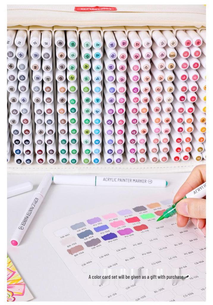 Lan Guo 288-Color Soft Tip Liquid Acrylic Markers Gift Box for Students & Children - Stackable Watercolor Pens