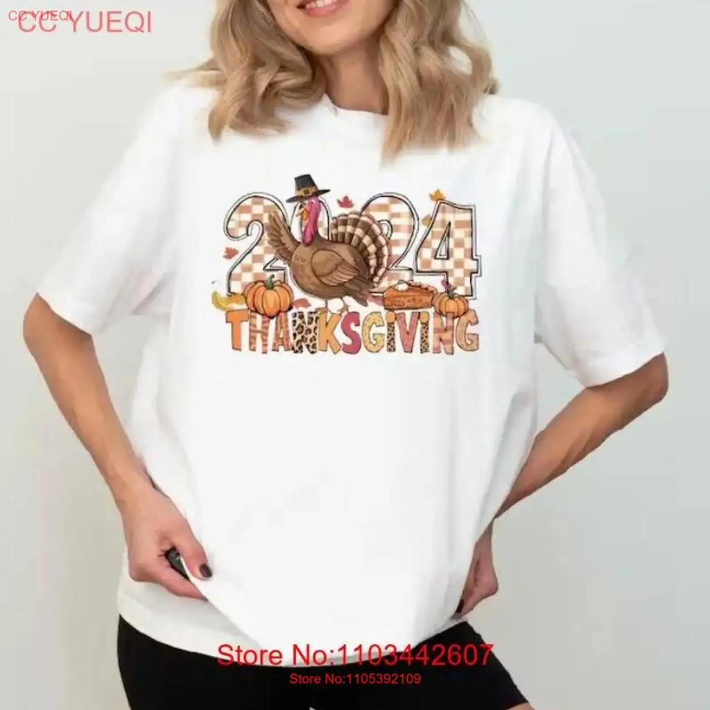 2024 Thanksgiving Turkey T Shirt Gobble Fall Harvest Turkeys Vintage Washed Casual Designer Clothes Graphic Versatile Unisex