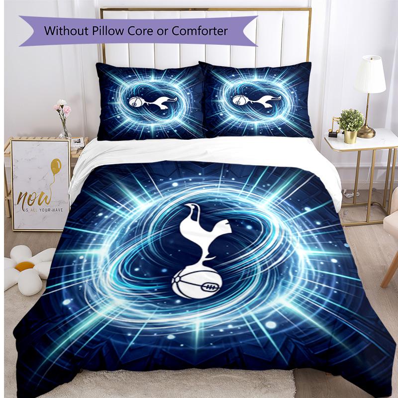 Tottenham Hotspur Pattern Printed 3PCS Bedding Set Soft Skin-Friendly Washable Duvet Cover & Pillowcases Set All Season Bedroom