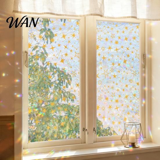 Decorative Window Film Rainbow Privacy Film, Stained Glass Pattern Sticker, Static Sunlight Reflecting Sticker Cling, Sun Blocking Reusable Decals for
