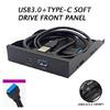 Прочная панель USB 3.0 + Type C для дисковода гибких дисков, долговечная, подходит для установки жесткого диска в корпус компьютера 5,25 дюйма