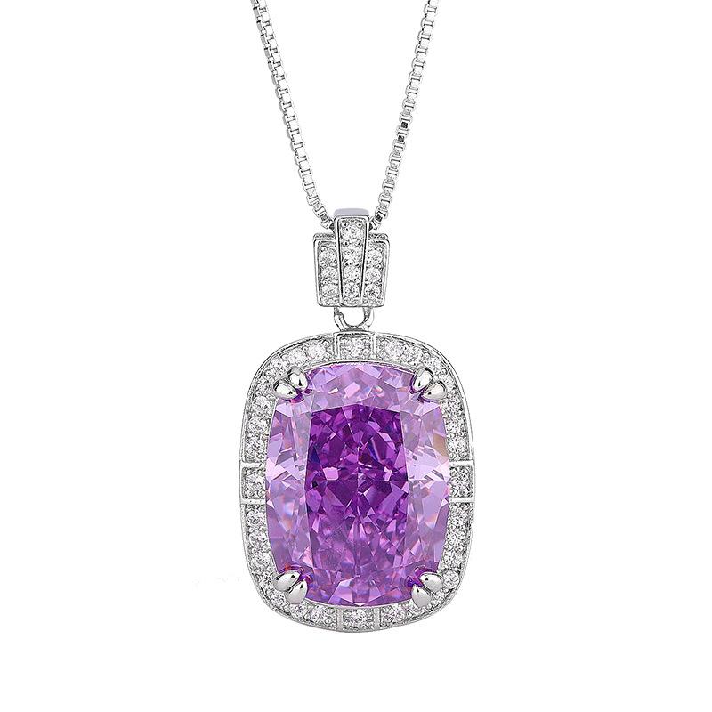 Ювелирные изделия Бриллиант Высокоуглеродистый Огранка Ледяной Цветок Медная Инкрустация Ретро Темперамент Подвеска Ожерелье Женский Ведущий 12 * 16