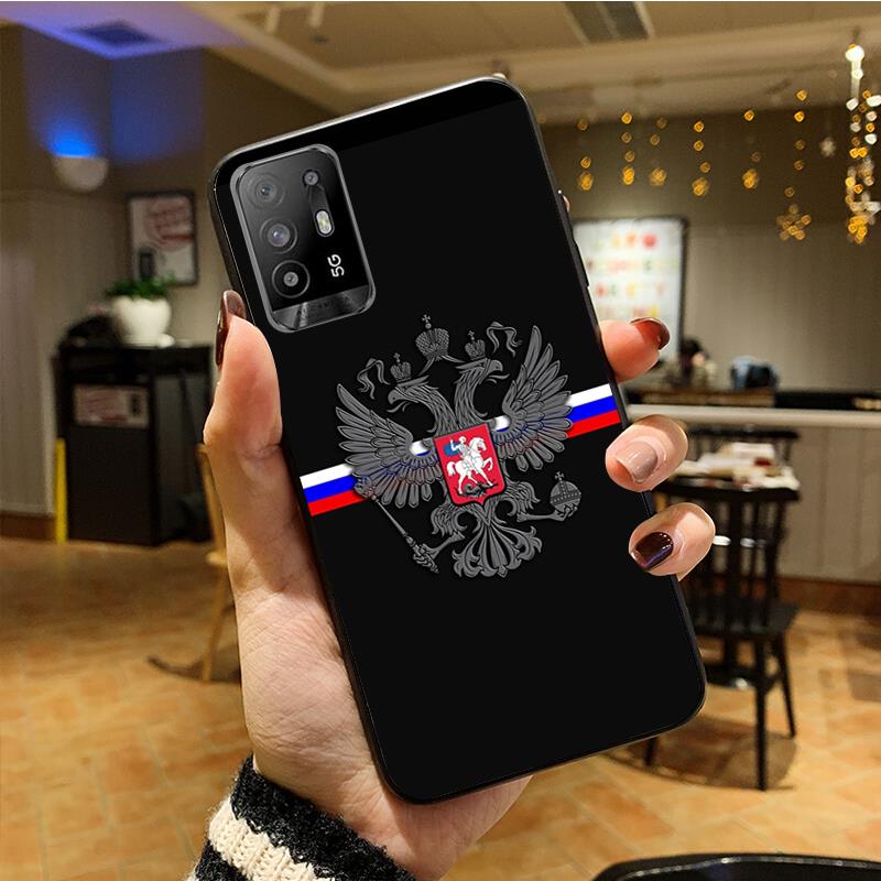 Чехол для телефона с гербом российского флага для OPPO A54 A74 A94 A53S A9 A5 A15 A16 A91 A96 A76 Reno8 8Pro Reno2 Z