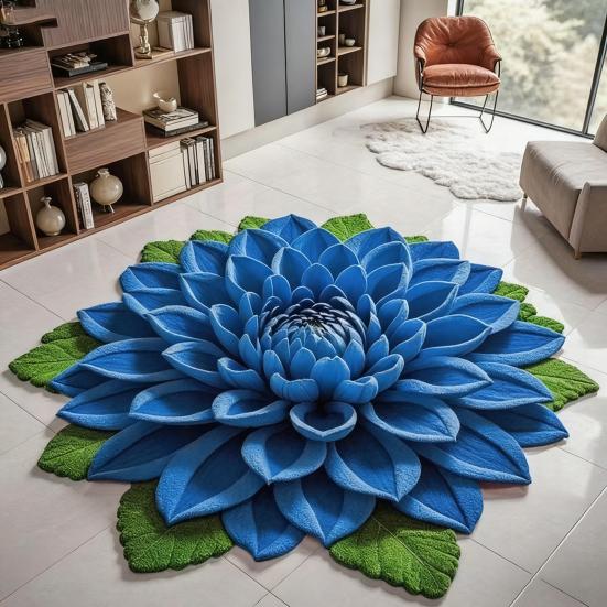 3D Flower Floor Mat Absorbent Large Flower Area Rug Non-Slip Bathroom