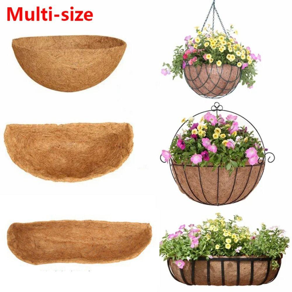 Толстая подкладка для подвесной корзины Кокосовые подкладки для кашпо 100% натуральная Кокосовая сменная подкладка для корзины Садовые аксессуары для улицы