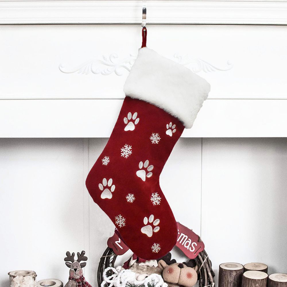 Christmas Ornaments Socks Dog Cat Pendants XMAS Fur Collar Lattice Socks Christmas Tree Decorations Navidad Wholesale 2025