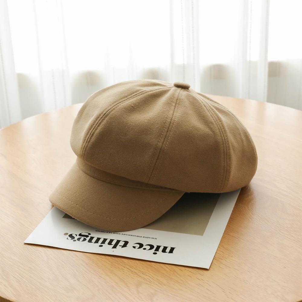 Solid Color Retro Berets Hat Duck Tongue Painter Cap Fashion Vintage Newsboy Cap Girls