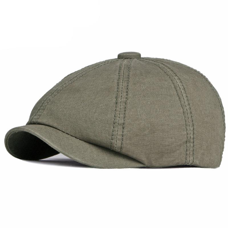 Унисекс винтажная хлопковая кепка-уточка: Весна, осень и зима Ретро однотонный берет