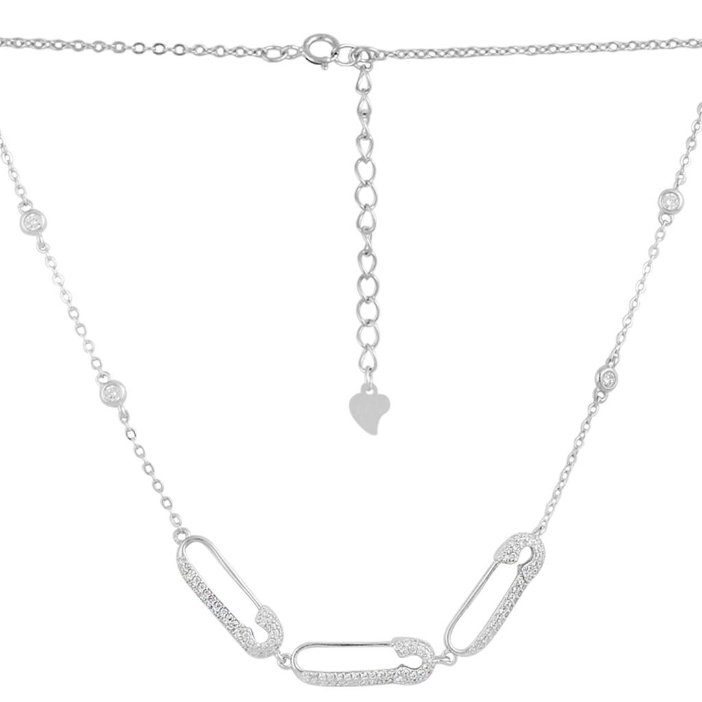 Серебряное колье с фианитами (2128847)