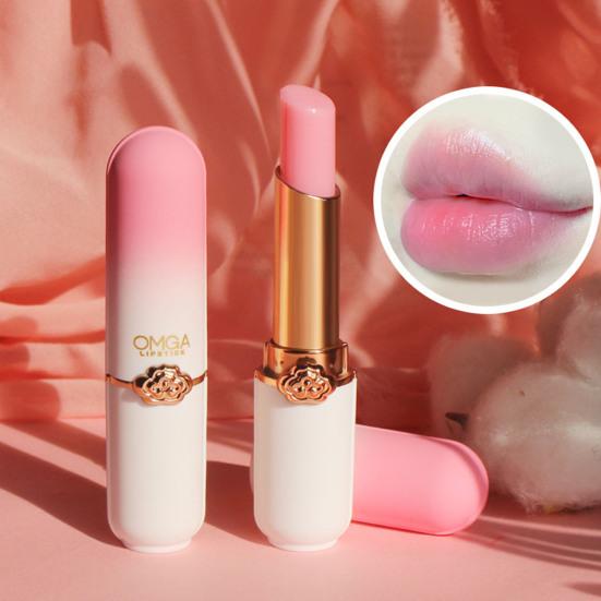 3g Lip Balm Mild Moisturizing Waterproof Long Lasting Non-stick Cup Lip Care Repair Natural Peach Color Changing Lipstick Makeup Lip Gloss for Girls