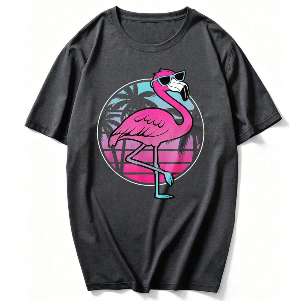 Funny Flamingo Tropical Beach Summer Unisex Unisex TShirt Outdoors High Quality Cotton ShortSleev Y2k Top Harajuku Unisex Clothing