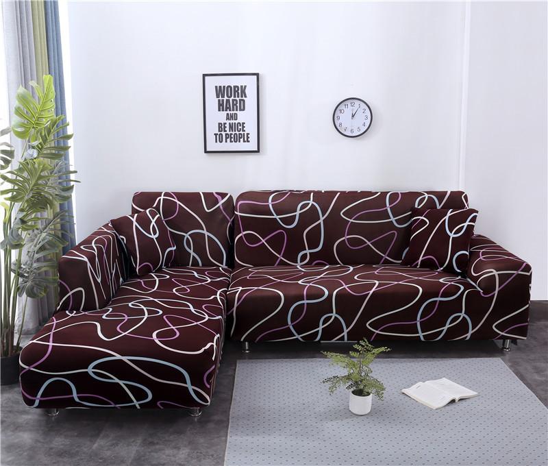 Чехлы для угловых диванов с геометрическим рисунком для гостиной, эластичные чехлы из спандекса, чехол для дивана, эластичное полотенце для дивана, L-образная форма, нужно купить, 2 шт.