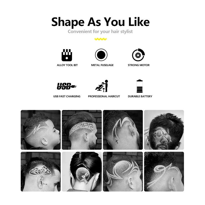 НЕРЖАВЕЮЩАЯ СТАЛЬ Спиральная металлическая винтажная электрическая машинка для стрижки волос T9 Профессиональная электробритва Перезаряжаемый парикмахерский триммер